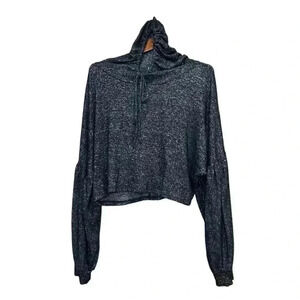 Lilian Cropped Hoodie- Black Size 1X Grande